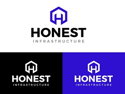 Honest-Logo Design 2d logo app logo blue h logo illustraion illustrations infrastructure logo vector web logo