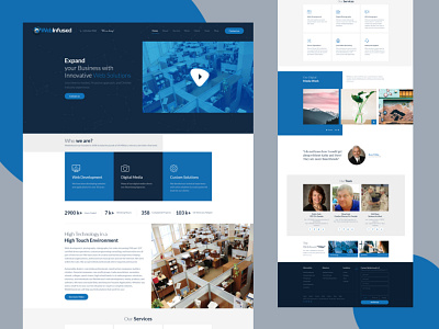 Landing page 2d blue creative creative design graphicdesign it it company landing landing page layout minimalist one page site photoshop uiux ux design weblayout