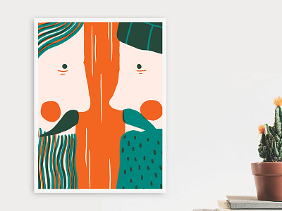 A Story of beards design graphicposter handmade illustration pantone poster screen print silkscreen