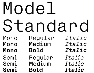 ModelStandard Typeface design editorial font pizzatypefaces specimen typedesign typeface typography variablefont