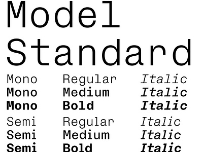 ModelStandard Typeface