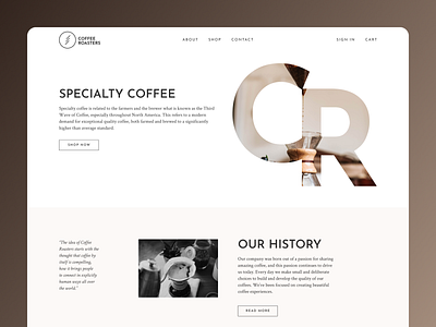 Specialty Coffee Website coffee interface minimalism ui web webdesign website