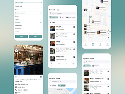 Odessa - City Guide App app design interface mobile travel ui ux