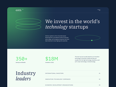 Venture Capital Website design finance interface investing landing ui venture webdesign website