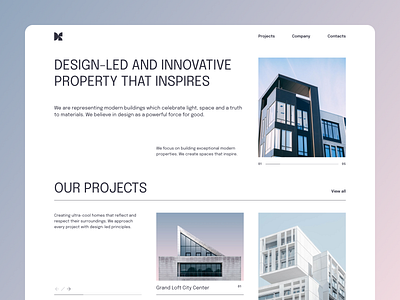 Real Estate Landing Page architecture design landing minimalism real estate ui webdesign website