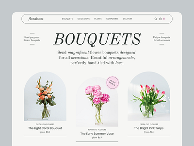Flower Bouquets Shop Website design florist flowers landing shop ui webdesign website
