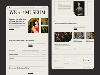 Art Museum Website art art museum design fine arts gallery landing museum ui webdesign website