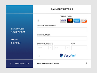 Daily UI #002 Credit Card Checkout