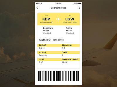 Daily UI #024 Boarding Pass 024 dailyui