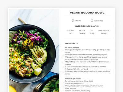 Daily UI #040 Recipe 040 dailyui