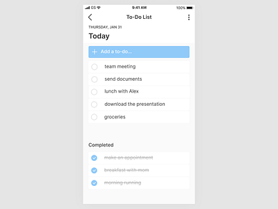 Daily UI #042 ToDo List