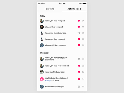 Daily UI #047 Activity Feed