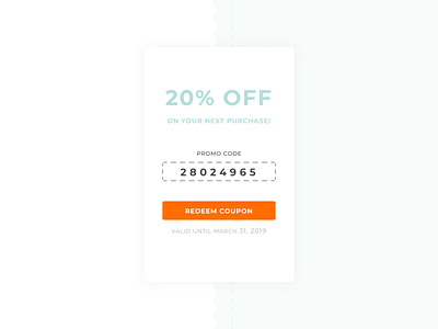 Daily UI #061 Redeem Coupon 061 dailyui