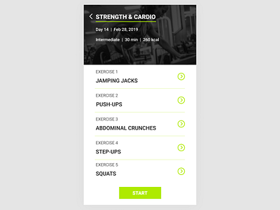 Daily UI #062 Workout of the Day 062 dailyui