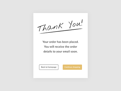 Daily UI #077 Thank you