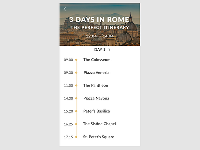 Daily UI #079 Itinerary