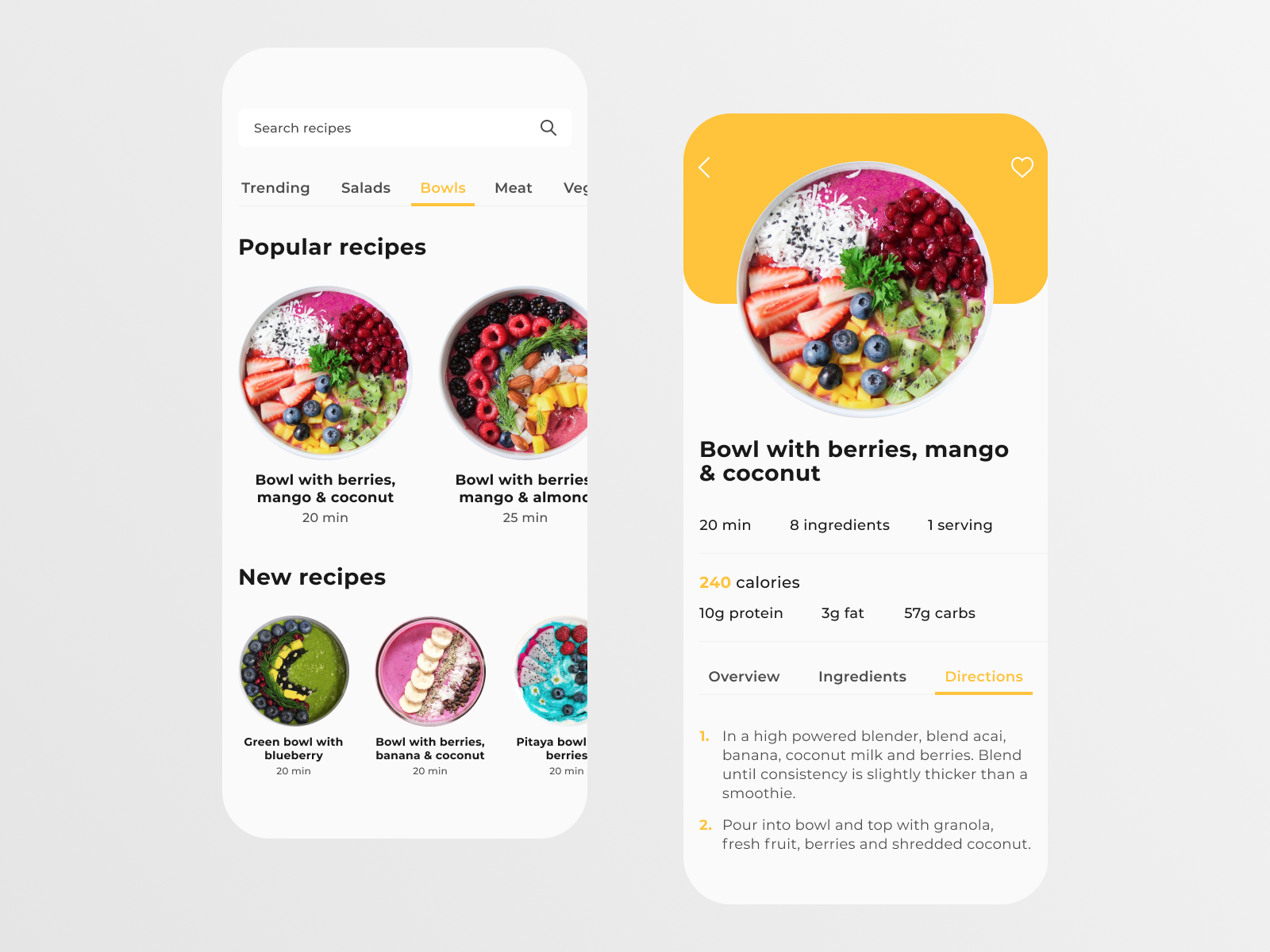 Recipe App Design by Yuliia K on Dribbble