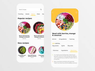 Recipe App Design app cook design dish food minimalism recipe