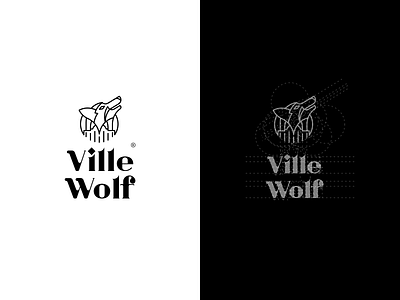 Ville Wolf- Logo Construction brand mark logo logo construction logo design symbol typeface wolf wolf logo