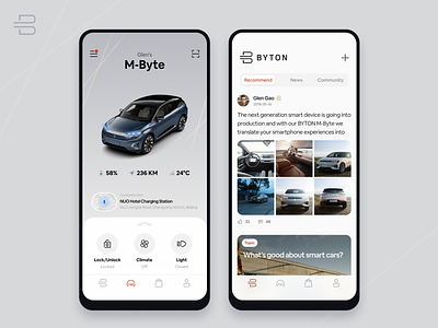 Byton App app car gui icon tesla ui vehicle