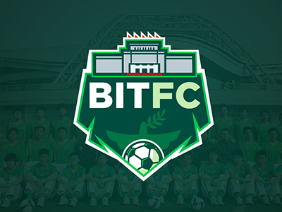 BIT Football team Logo concept football green icon logo