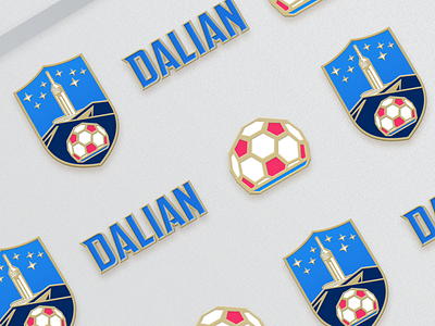 Dalian FC Logo Pins animation branding design flat football icon illustration logo typography ui ux vector web