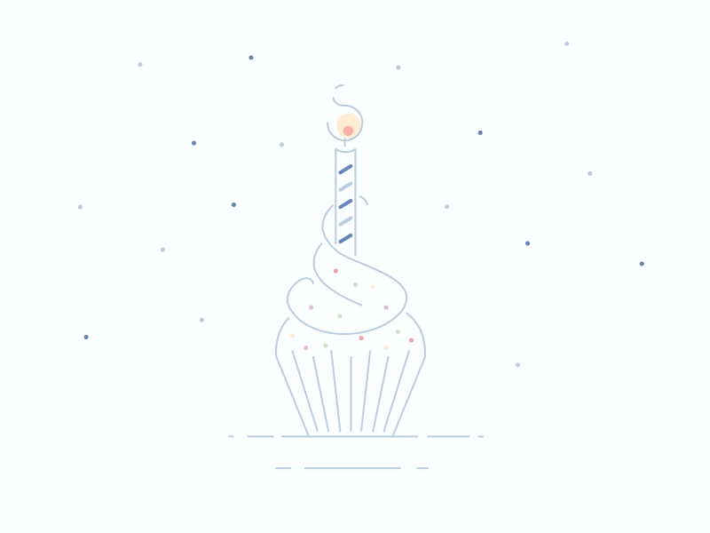 Happy bday to you 2d animation animatio art birthday candle cupcake esthetic gif illustration loop motion graph motion graphics outline whipped cream