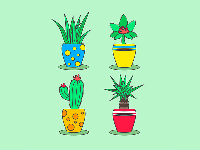 Plants and pots art design illustration plant pot vector