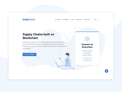 Eximchain Landing page art branding design icon illustration typography ui ux vector web web design webdesign