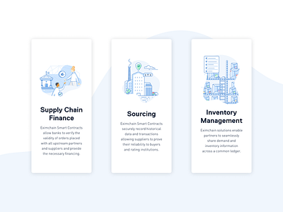 Eximchain Illustrations set - Use Case art branding branding design design illustration typography ui ux vector web