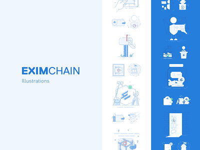 Eximchain App Illustration Set app art branding branding design design illustration mobile app mobile app design ui ux vector