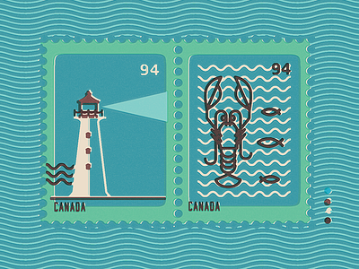 Maritime stamps. fish light house lobster maritime nautical print retro stamps texture vector vintage