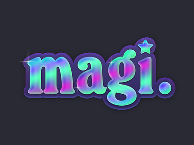 magi gradient lettering logo magic retro sparkle sparkles star type typography