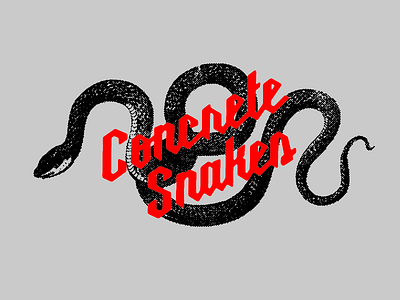 Concrete Snakes! logo print rad dude snake