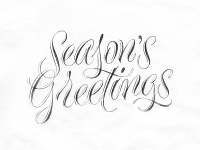 season's greetings lettering script sketch