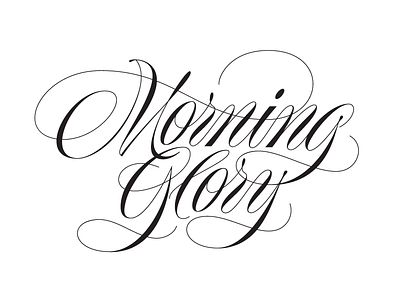 Morning Glory calligraphy lettering script type