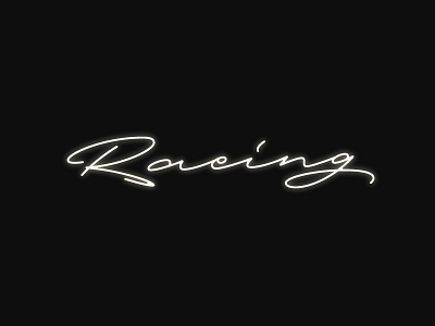 Racing lettering script type