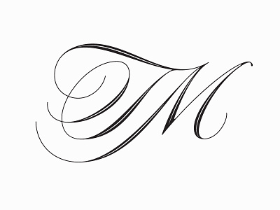 TM monogram calligraphy copperplate lettering monogram script type