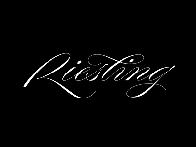 Riesling calligraphy copperplate elegant lettering riesling script scriptlettering wine wine lettering