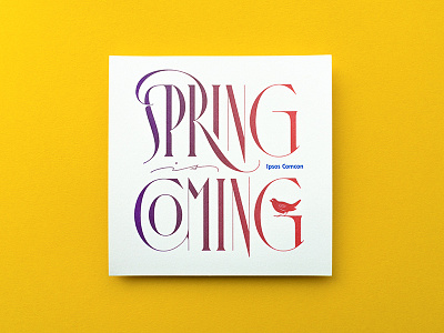 Spring postcard calligraphy display handtype lettering letterpress postcard print printing script spring type