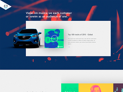 Mazda concept spotify clean design flat icon ui web website