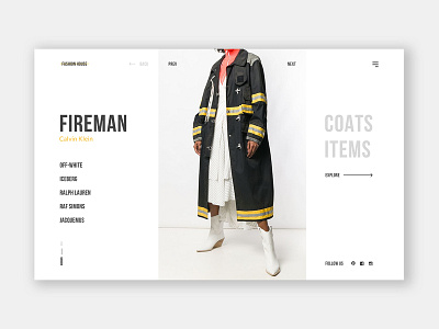 Fashion store layout design fashion shop interace main page typography ui web