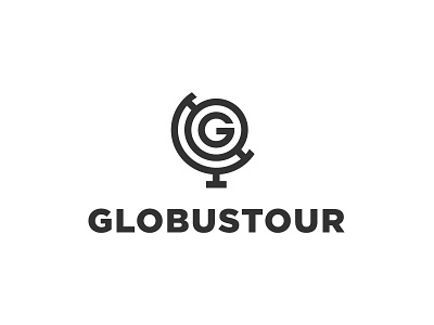 Globustour adventure bw circle earth globe globus logo minimal sphere travel