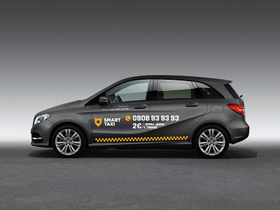 Smart Taxi Cover branding cab car drive fox smart taxi yellow