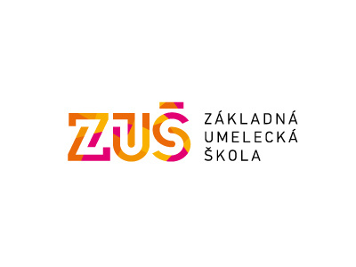 ZUŠ - Logotype colors logo orange red school