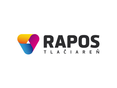 Rapos blue colors logo print red triangle yellow