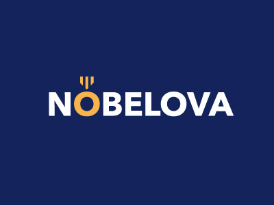 NOBELOVA blue logo nobel price yellow