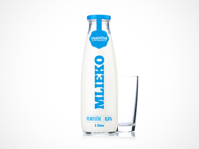 Milk package blue clean health logo milk package white