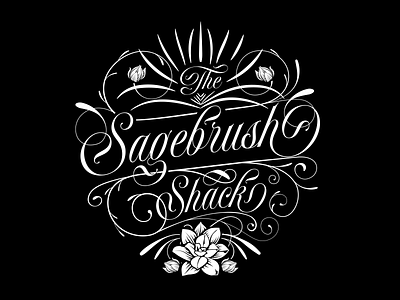 The Sagebrush Shack brand design brand identity concept flowers gardening iconography identity illustration logo logo design succulents typography vector