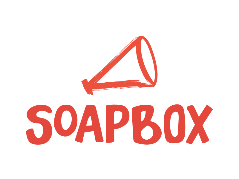 Soapbox Logo app icon branding hand lettering identity illustration logo typography